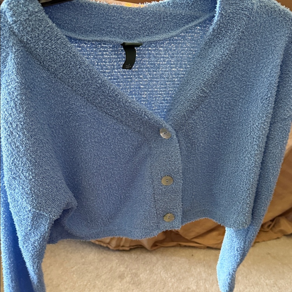 Wild Fable Blue Button-Up Cardigan
